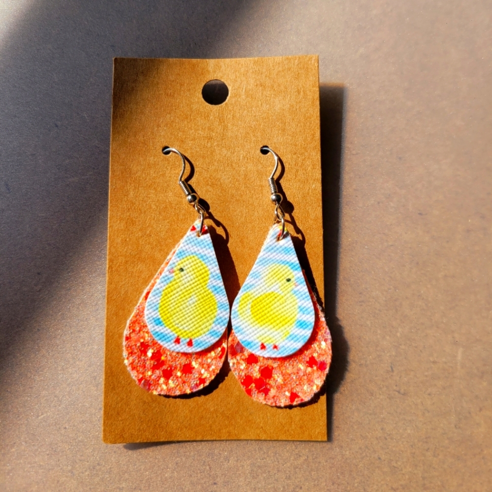 Handmade Easter Chick Earrings